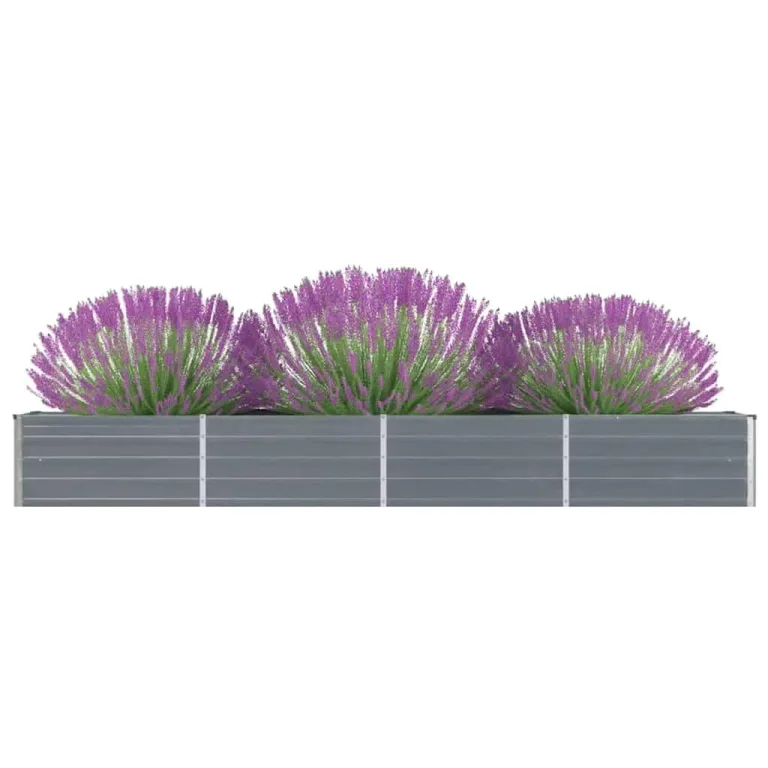 Hochbeet aus Metall Modulares Hochbeete-Kit Rostfreie Hochbeete für Garten aus Premium Zn-Al-Mg Stahl Hoch Gemüsebeet Verzinkter 320×40×45 cm Grau – Bild 2