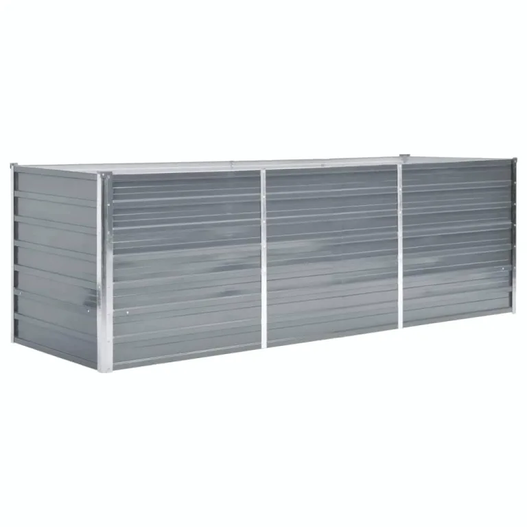 Hochbeet Metall Premium hochbeet Balkon oder Garten Pflanzkasten Hochbeete-Kit Kräuterbeet Balkon Hochbeet Hochbeete für Garten Verzinkter Stahl 240x80x77 cm Grau – Bild 2