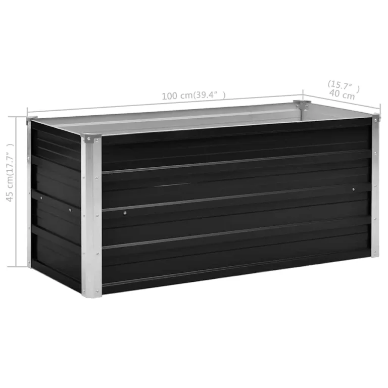 Hochbeet Hochbeete-Kit für Beet Hochbeet Garten Wetterfest Frühbeet Gemüsebeet Pflanzenbeet zur Anzucht als Blumenkasten Anthrazit 100 x 40 x 45 cm Verzinkter Stahl – Bild 8