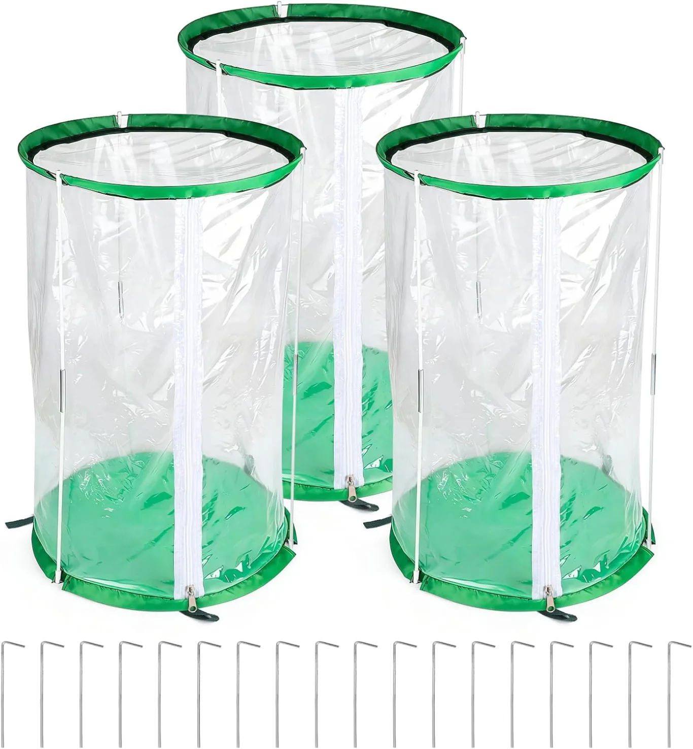 3 x Gewächshaus Klein 55cm x 30cm PVC Treibhaus Pflanzenschutz Schädlingsbekämpfung Portable mit 18 Erdanker für Kübelpflanzen Topfpflanzen - Bild 1