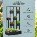 Outsunny Hochbeet mit Rankgitter Körbe, Holz Pflanzkasten Pflanzkübel Blumenkasten, 90 x 45 x 170 cm für Garten Balkon Terrasse, Blumenkübel für Kletterpflanzen Korbpflanzen, Blumen - Thumbnail 3