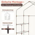 Sekey Gewächshaus 200x145x75 cm, Foliengewächshaus Stabil, Gewächshaus Balkon mit 4 Regalböden für optimales Pflanzenwachstum, Weiß, XL - Thumbnail 2