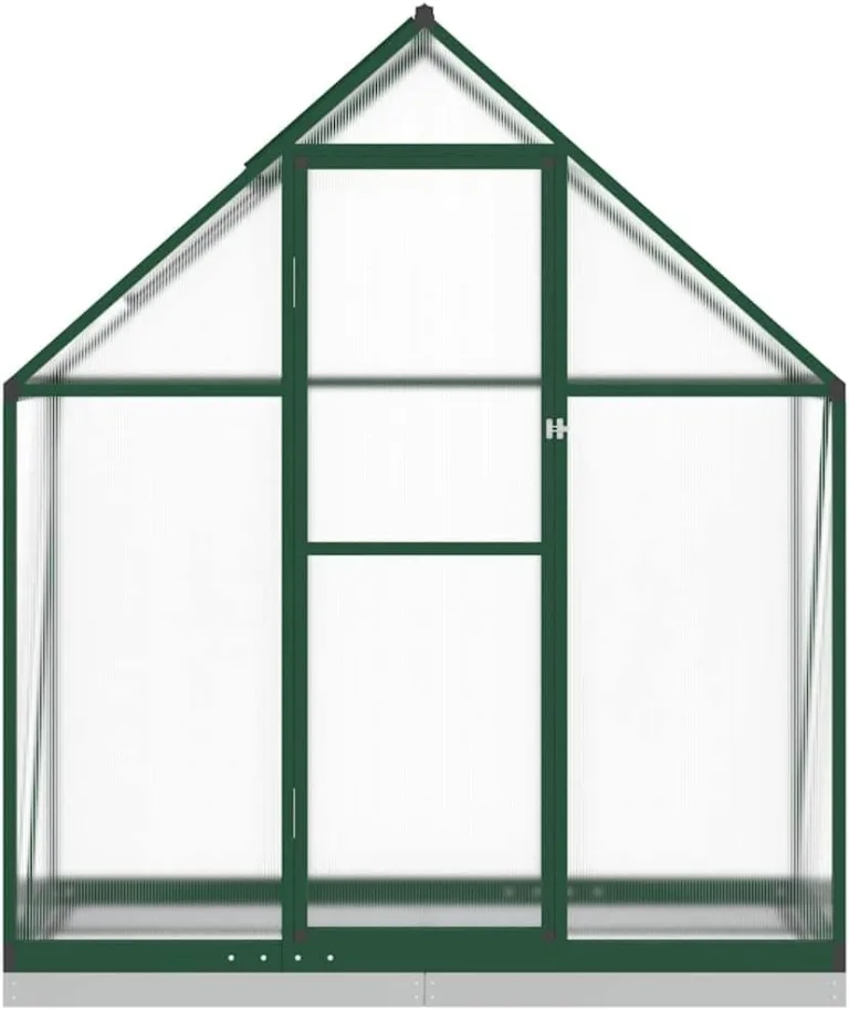 Gewächshaus mit Fundamentrahmen Gewächshaus Aluminium Gewächshaus Winterfest Garten Treibhaus Pflanzenhaus-Grün-169 x 58 x 202 cm – Bild 4