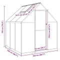 Gewächshaus mit Fundamentrahmen Gewächshaus Aluminium Gewächshaus Winterfest Garten Treibhaus Pflanzenhaus-Silber-169 x 169 x 195 cm - Thumbnail 9
