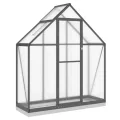 Gewächshaus mit Fundamentrahmen Gewächshaus Aluminium Gewächshaus Winterfest Garten Treibhaus Pflanzenhaus-Anthrazit-169 x 58 x 202 cm - Thumbnail 2