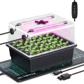 HG Power 55w Heizmatte Pflanzen Anzuchtkasten Opt. mit LED Pflanzenlampe Zimmergewächshaus mit 30 Zellen und Anzuchthaube, für Sämlinge, Gemüse & Kräuter – Opt. B Tray + LED + MAT - Thumbnail 1