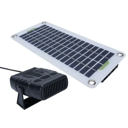 GOWENIC Tragbare Solarpanel-Heizung, 30 W Solarpanel-Heizung für Schuppen, Gewächshausheizungen Powered Kit, Trocknung Heizung Haustierhaus, Warmwind-Set, für Camping, Wohnmobil, Trocknen & Heizung – Bild 9