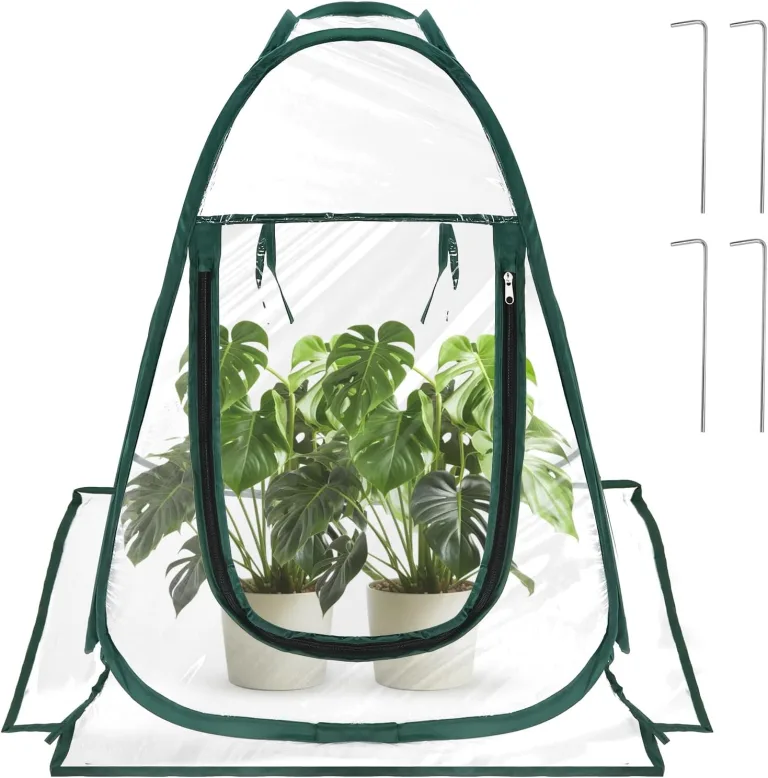 Überwinterungszelt für Pflanzen Mini Gewächshaus Klein Pop Up Gewächshaus für Pflanzen Blumen (70 x 70 x 80 cm) – Bild 1