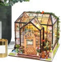 Miniaturhaus Bausatz | Hausmodell mit Möbeln und Werkzeugkleber | Handgemachtes Gewächshaus aus Holz für Bastelprojekte | Deko für Zuhause und Wohnraum - Thumbnail 1