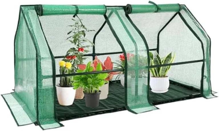 Gewächshaus PE Gewächshäuser Ersatzabdeckung Wasserdicht Mini Gewächshaus Außenhülle mit aufrollbarem Reißverschluss Tür Isoliermatte für Indoor Outdoor Garten Pflanzenwachstumsschutz – Bild 5