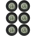6 PCS Mini Digital Hygrometer,Rund Thermometer,Präziser Feuchtigkeitsmesser und Mini Thermometer für Innenräume, Auto, Babyzimmer, Keller, Gewächshaus, Schrank, Lager und Musikinstrumente - Thumbnail 1