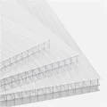 Gewächshausplatten Doppelstegplatte Zuschneidbar Klar & Uv-beständig Stegplatten für Dach Gewächshaus Carport Polycarbonat Hohlkammerstegplatten(6Pack,4' x 2' x 0.32") - Thumbnail 1