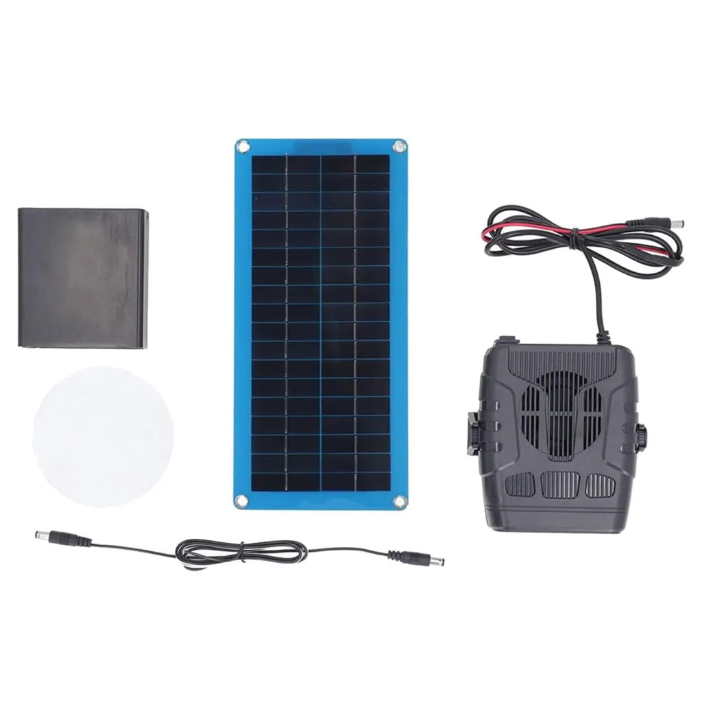 Solarheizung Gewächshaus Komplettset, 30w Hühnerstallheizung Solar, Tragbarer Energieerwärmer Mit Batteriefach | USB-Ausgangssystem Für Gewächshaus, Schuppen, Tierhaus, Camping & Auße