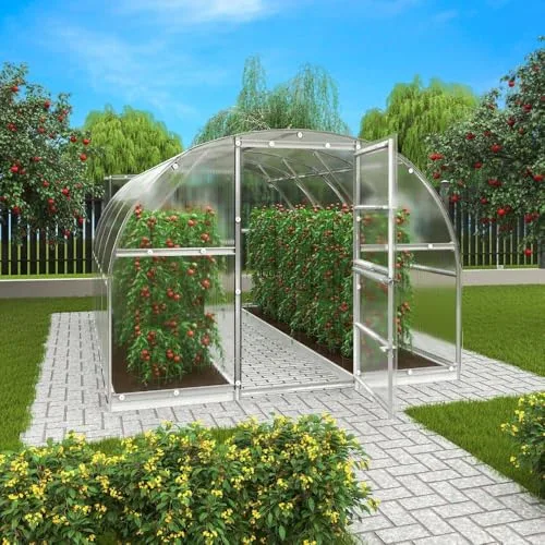Gewächshaus Estragon 3x6m Gewächshaus aus Metall in Silber, Anzuchthaus mit 6 mm Wandstärke Treibhaus – Bild 4