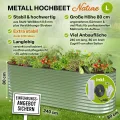 TTL GARDEN 240x80x80cm Nature L Metall Hochbeet Salbei Grün - Stahl rostfrei verzinkt & lackiert Wellblech oval 80cm hoch sehr stabil Garten Beet für Gemüse Kräuter Blumen Gartenbeet Gemüsebeet - Thumbnail 3