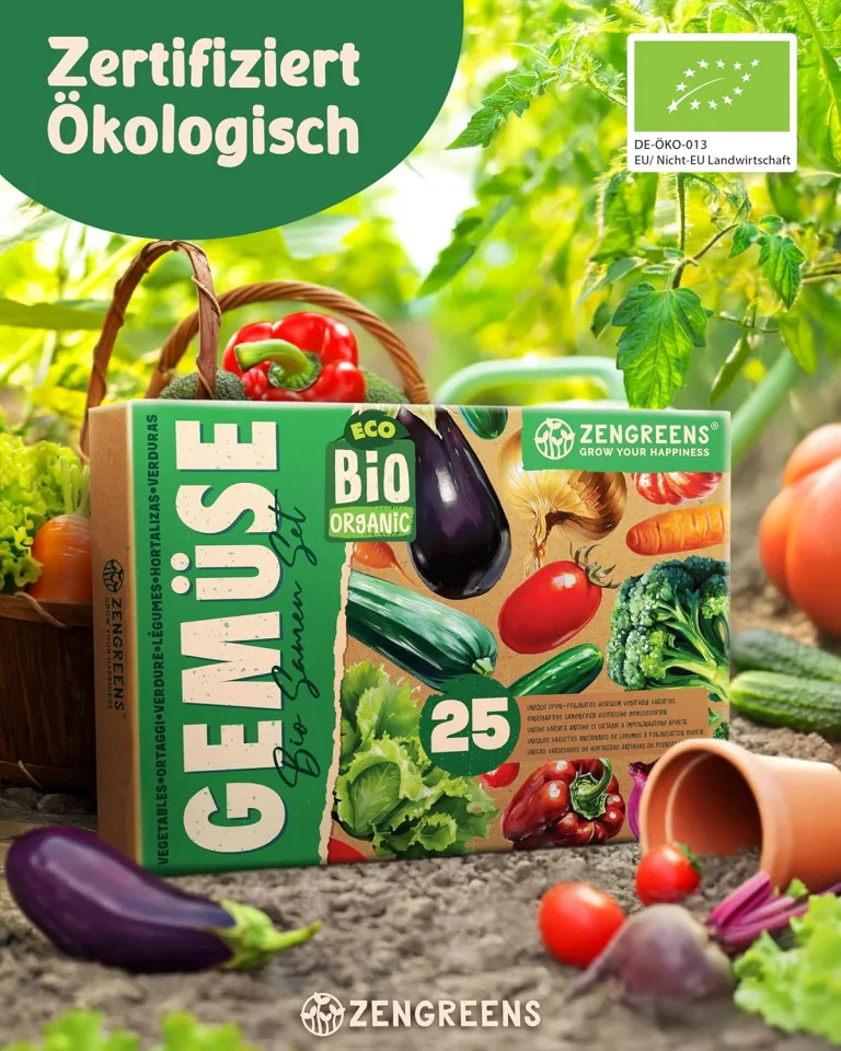 Bio Gemüsesamen im 25er Set - 25 Gemüse Samen für den einfachen Anbau im Garten, Balkon oder Hochbeet - Pflanzensamen - Saatgut – Bild 3