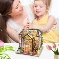 Miniatur Haus Bausatz,Gewächshaus Modellbausatz mit Möbeln und Werkzeugkleber | Kreatives Holz Handmade Projekt für Zuhause - Deko für Zuhause und Wohnraum - Thumbnail 3