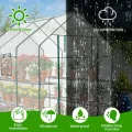 LEADZM Gewächshaus mit UV-beständiger PE-Gitterfolie，12 Metallablagegittern, Sturm-Winterfest, Schutz vor Kälte,Frost, Anzucht für Tomaten & Pflanzen, Balkon Garten (Transparent, 142 x 216 x 196 cm) - Thumbnail 3