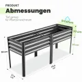 KING BIRD Hochbeet mit Bewässerungssystem und Beinen, verzinkter, erhöhter Pflanzkasten für Hinterhof, Terrasse, Balkon, 272 kg Kapazität, Dunkelgrau, 180 x 58 x 80 cm - Thumbnail 7