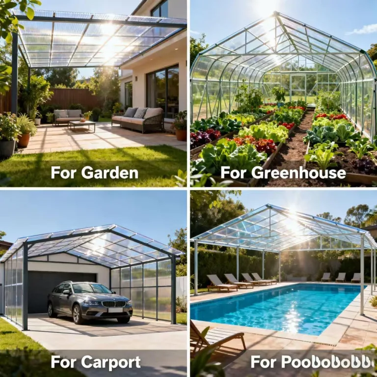 PC Polycarbonat 1 Mm Kunststoffplatten Mit UV-Schutz Bruchsichere Und Wärmedämmende Für Terrassendach Carport Wintergarten Gewächshaus(Size:1x6m,Color:1mm) – Bild 9