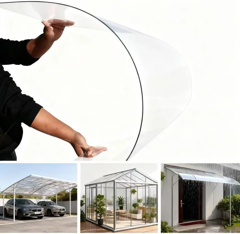 PC Polycarbonat 1 Mm Kunststoffplatten Mit UV-Schutz Bruchsichere Und Wärmedämmende Für Terrassendach Carport Wintergarten Gewächshaus(Size:1x2m,Color:1mm) – Bild 10