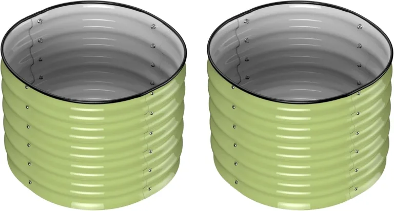 Rundes Hochbeet aus Metall 60x60x42 cm (LxBxH) - Hochbeet für den Garten mit offenem Boden - 42 cm Höhe - Rostfrei, Schneller Aufbau, Modernes Design (2er Set, Anthrazit) – Bild 2