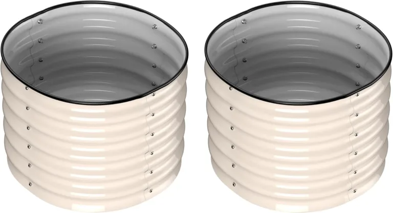 Rundes Hochbeet aus Metall 60x60x42 cm (LxBxH) - Hochbeet für den Garten mit offenem Boden - 42 cm Höhe - Rostfrei, Schneller Aufbau, Modernes Design (2er Set, Anthrazit) – Bild 5