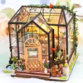 Miniatur Häuser Bastelset für Erwachsene | Hausmodell mit Möbeln und Werkzeugkleber - Handgemachtes Kreatives Gewächshaus Modell aus Holz | Deko Geschenk Geburtstag Weihnachten - Thumbnail 3