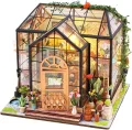 Miniatur Haus Bausatz | Gewächshaus Modellbausatz mit Möbeln und Werkzeugkleber | Handgemachtes Kreatives Gewächshaus Modell aus Holz,Deko Geschenk Geburtstag Weihnachten - Thumbnail 1