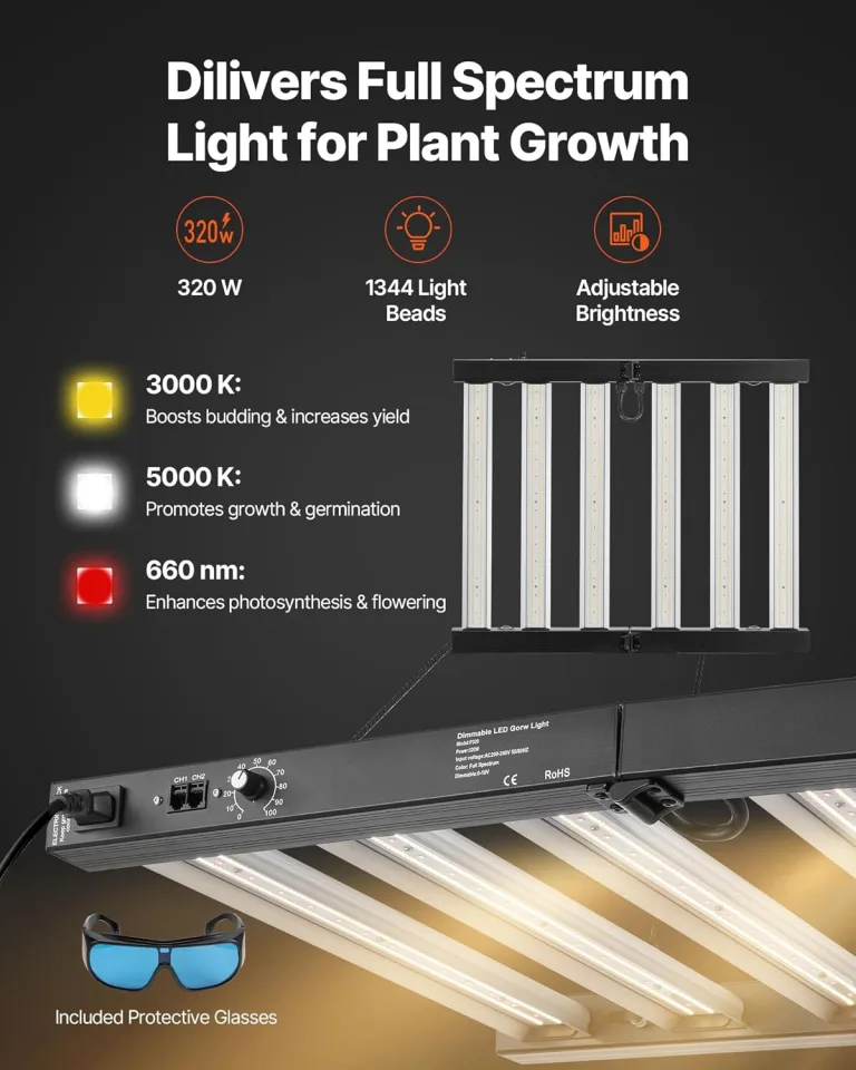 VEVOR Growzelt-Set, 100x100x200 cm, Gewächshauszelt mit Vollspektrum-LED-Zuchtlicht & Belüftungssystem, Pflanzenzelt 600D hochreflektierendes Mylar, Anzuchtzelte für Blumen und Gemüse – Bild 4