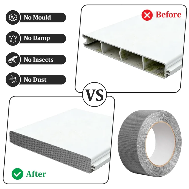 Kantenverschlussband für Hohlkammerplatten, 5cmx25m Klebeband Doppelstegplatten Antidust Schimmelschutz, Antistaubband für Gewächshaus Platten Polycarbonatplatten – Bild 5