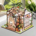 Miniatur Häuser Bastelset für Erwachsene - Gewächshaus Modellbausatz mit Möbeln und Werkzeugkleber,Handgemachtes Kreatives Gewächshaus Modell aus Holz | Bastelprojekte für Erwachsene Zimmerdekoration - Thumbnail 3