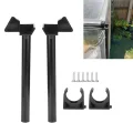 Praktischer Gewächshaus-Wasserablauf, PVC+Aluminium-Material, Schwarz, Geeignet für Kleine Gewächshäuser, 2 Rohre und Halterungen - Thumbnail 2