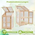 RELAX4LIFE 3 Etagen Frühbeet, Gewächshaus mit 3 Ablagen, Frühbeetkasten Holz Winterfest, Pflanzenbeet mit 2 Türen & Deckel, 69 x 58 x 121 cm, Treibhaus für Garten & Balkon - Thumbnail 2