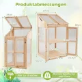 RELAX4LIFE 3 Etagen Frühbeet, Gewächshaus mit 3 Ablagen, Frühbeetkasten Holz Winterfest, Pflanzenbeet mit 2 Türen & Deckel, 69 x 58 x 121 cm, Treibhaus für Garten & Balkon - Thumbnail 8