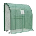 LARMNEE Wandseitiges Gewächshaus, Tomatengewächshaus mit 2 Rolltüren, 200 x 100 x 210 cm, PE Foliengewächshaus, Tomatenhaus für Blumen, Gemüse und Pflanzen, Balkon, Garten und Terrasse, Grün EGN72GH02 - Thumbnail 8