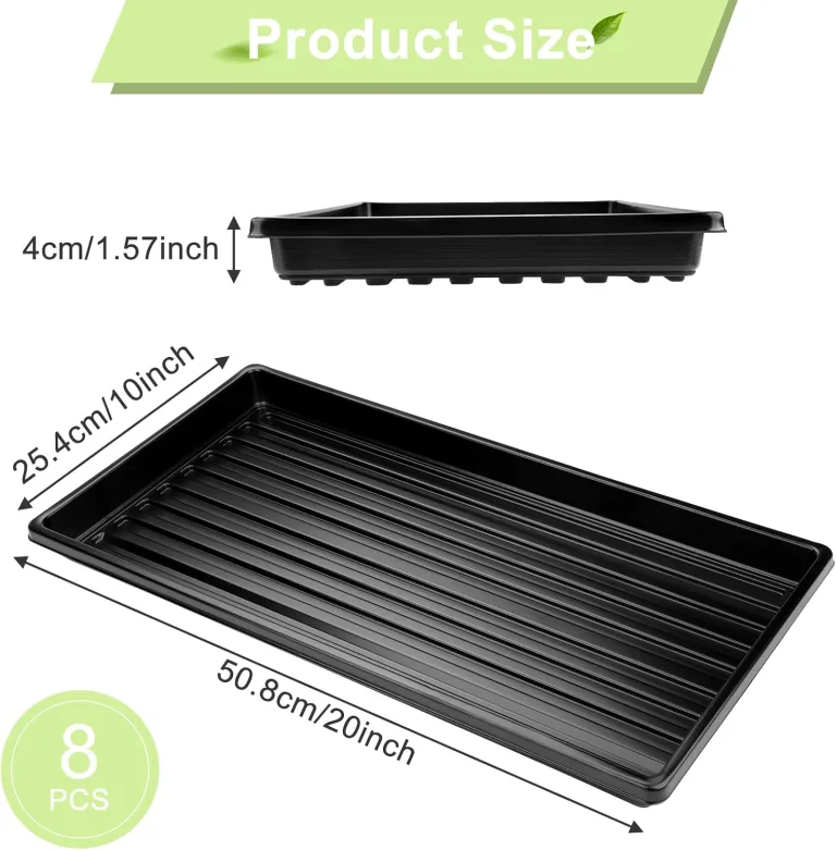 50.8x25.4x4 cm 8 Stücke Pflanzwanne Kunststoff Anzuchtplatte Seed Tray Kein Ablaufloch für Garten Terrassen Gewächshäuser Pflanzen – Bild 5