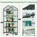 4-stöckiges Zimmergewächshaus mit LED-Wachstumslichtern, 68,5 x 48 x 157,5 cm, Mini-Gewächshaus, PVC-Abdeckung, dimmbar, 28 W Timer-Steuersystem für Saatgutstart und Pflanzenwachstum - Thumbnail 8