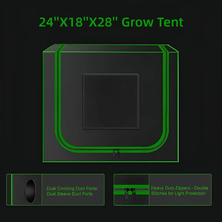 Kleines Wachstumszelt für Aerogarden, 61 x 45,7 x 71,1 cm, Hydrokultur-Anzuchtsystem, stark reflektierendes 600D-Diamant-Mylar-Leinwand mit Belüftungsfenster und Bodenwanne für – Bild 2