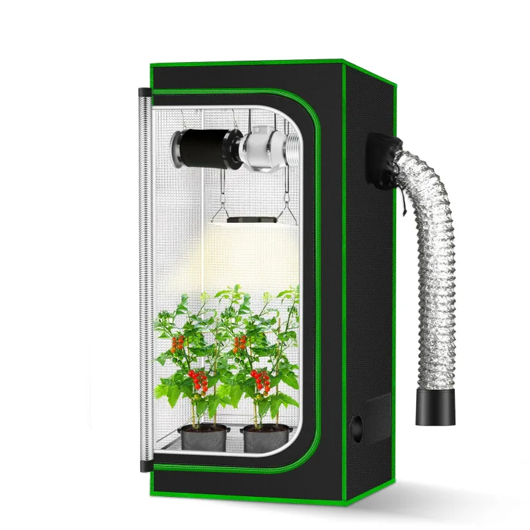 Kleines Wachstumszelt für Aerogarden, 61 x 45,7 x 71,1 cm, Hydrokultur-Anzuchtsystem, stark reflektierendes 600D-Diamant-Mylar-Leinwand mit Belüftungsfenster und Bodenwanne für – Bild 10