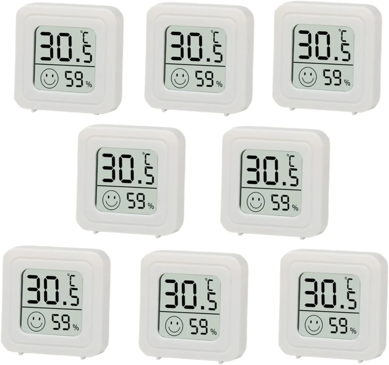 8 Stück Digitales Mini Thermo-Hygromete, Raumtemperatur überwachen, Thermometer Hygrometer, Kabelloses, Luftfeuchtigkeit Meter für Babyzimmer Wohnzimmer Büro Gewächshaus - Bild 1