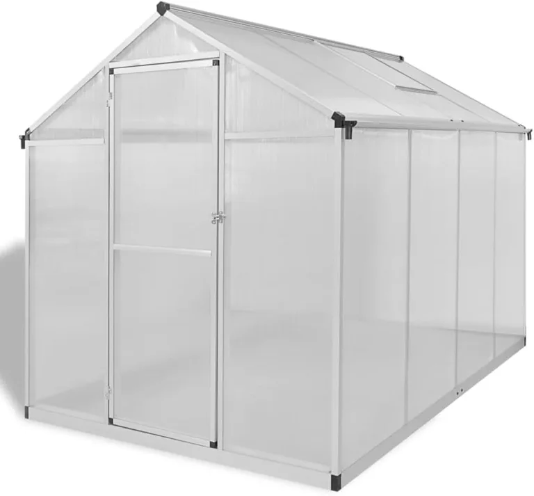Alu-Gewächshaus mit Grundrahmen 242 x 190 x 195 cm – Bild 3