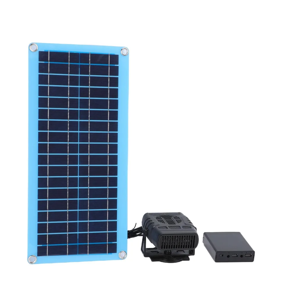 Solarheizung für Hühnerstall, Tragbare Solarbetriebene 30-W-Heizung mit Monokristallinem Panel und Einstellbaren Temperatureinstellungen, Warmwindausrüstung Zum Trocknen und Heizen von