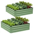 WILLOW WEAVE Hochbeete für Garten, verzinkte Stahl-Planter im Freien zum Anpflanzen von Gemüse, Blumen und Kräutern, 240x90x60 cm, Olivgrün - Thumbnail 10