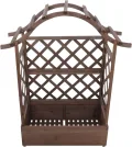 Hochbeet HWC-P66, Pflanz-/Blumenkasten Pflanzkübel Rankgitter Rankhilfe Spalier Holz FSC® 138x110x44cm - braun - Thumbnail 9