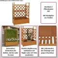 Hochbeet HWC-P67, Pflanz-/Blumenkasten Pflanzkübel Rankgitter Rankhilfe Spalier Holz FSC® 114x85x44cm - braun - Thumbnail 2