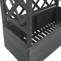 Hochbeet HWC-P66, Pflanz-/Blumenkasten Pflanzkübel Rankgitter Rankhilfe Spalier Holz FSC® 138x110x44cm - anthrazit-grau - Thumbnail 7