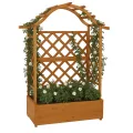 Hochbeet HWC-P66, Pflanz-/Blumenkasten Pflanzkübel Rankgitter Rankhilfe Spalier Holz FSC® 138x110x44cm - anthrazit-grau - Thumbnail 10