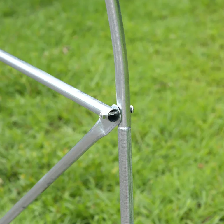 Outsunny Tunnel Gartengewächshaus 8m², Tunnel Gartengewächshaus 400x200x200cm mit Metallrahmen, 1 Tür und 6 Fenstern, für Außenbereich, Gemüse, Obst, hochdichte PE-Plane 140 g/m², weiß – Bild 6