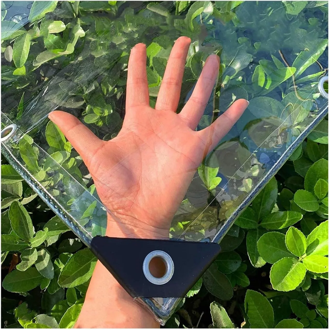 Abdeckplane Holz,Transparent Vinyl Gewebeplane Plane, PVC Schwerlast Wasserdicht Vorhangfolie Mit Ösen Zum Pergola Garten Zelt Gewächshaus, 31 Größen (0.5mm)(2x7m) - Bild 1